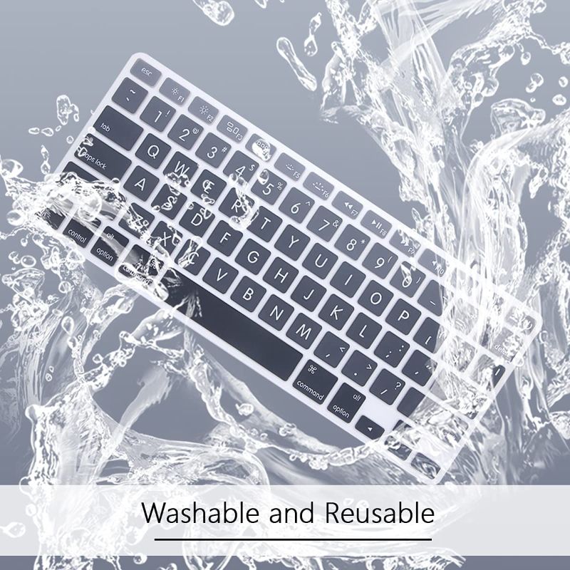 Photo 1 of WYGCH Keyboard Cover for MacBook Pro 13" 15" 17" (with or w/Out Retina Display) Silicone Skin for iMac and Air 13",USA Version-Gradient Gray
