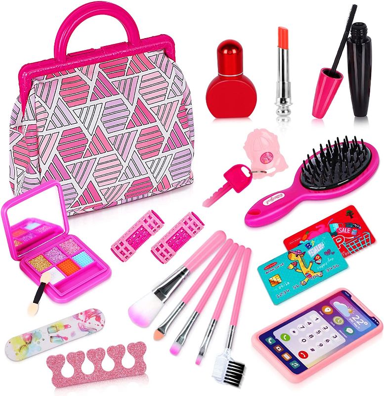 Photo 1 of 
Kids Makeup Kit for Girl,Makeup Kit for Little Girl with Pink Cosmetic Bag,Pretend Play Makeup Beauty Set Birthday Toys Gift for Toddler Age 4 5 6 7 8 9Years Old