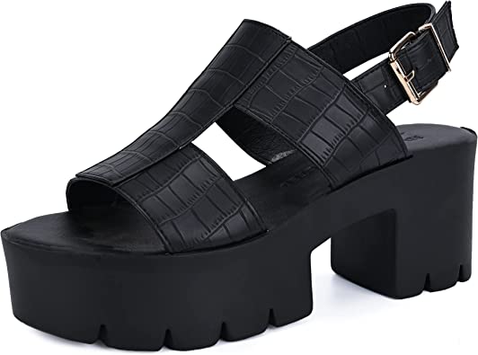 Photo 1 of KEIIYJ Women's Platform Open Toe Croc Cut Out Chunky Block Heel Sandals (JAFFA2)
Size: 8