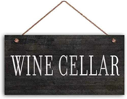 Photo 1 of 2 PACK - HCHANA Wine Cellar Sign, Distressed Dark Wood Style, 5" x 10" Sign, Tuscan Decor, Wine Bar Sign, Rustic Signs, Signs
