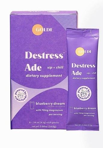 Photo 1 of (EXP 06/23) Golde Destress Ade Blueberry Dietary Supplement - 6ct

