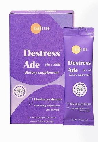 Photo 1 of (EXP 06/2023) Golde Destress Ade Blueberry Dietary Supplement - 6ct

