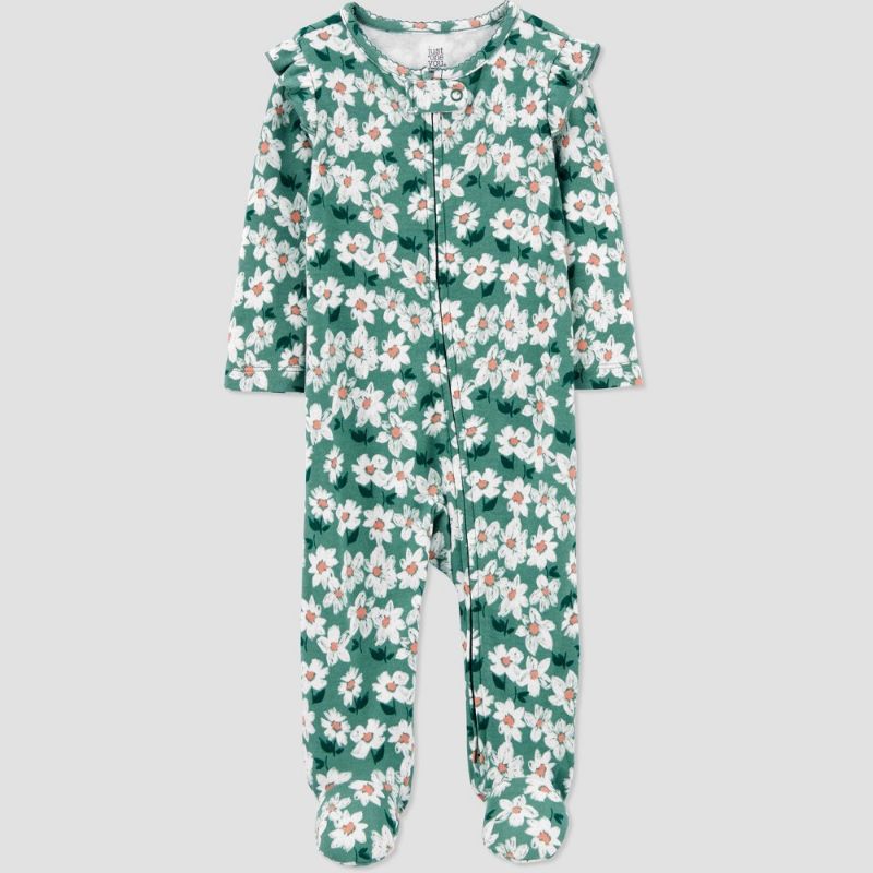 Photo 1 of Baby Girls' Cherries Romper 6M ,Girls' Floral Interlock Footed Pajama 9M -

