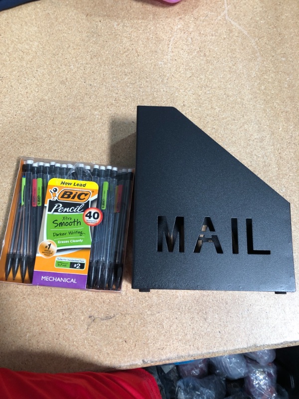 Photo 2 of (2 ITEM BUNDLE) Mail Holder Black - Project 62 + BIC Mechanical Pencil 0.7mm 40 Ct