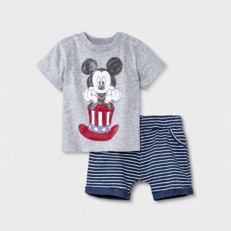 Photo 1 of Baby Boys' 2pc Mickey Mouse Top and Bottom Set -  SIZE NB + Carter's Just One You®? Baby Boys' Safari Sleep N' Play SIZE NB