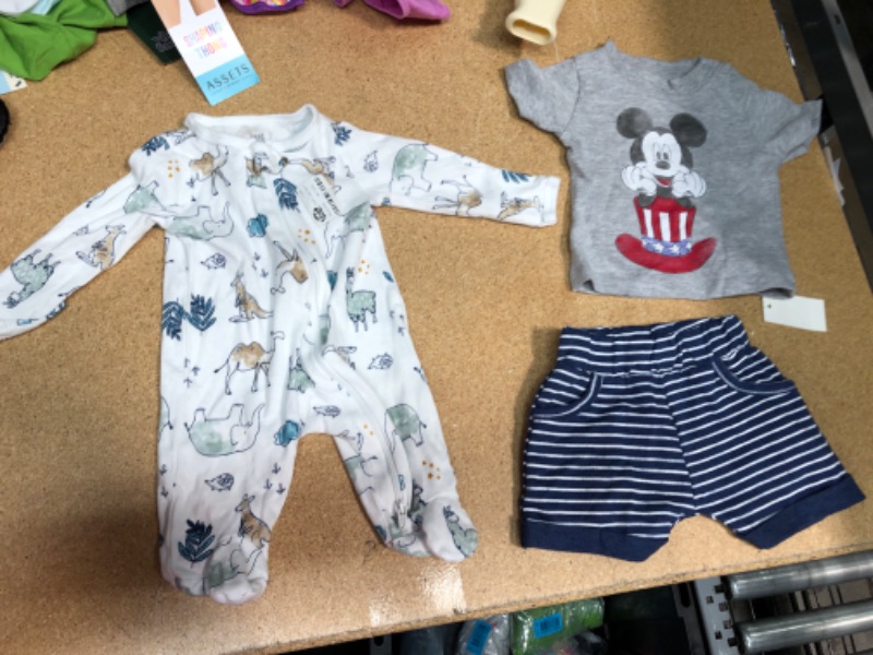 Photo 2 of Baby Boys' 2pc Mickey Mouse Top and Bottom Set -  SIZE NB + Carter's Just One You®? Baby Boys' Safari Sleep N' Play SIZE NB