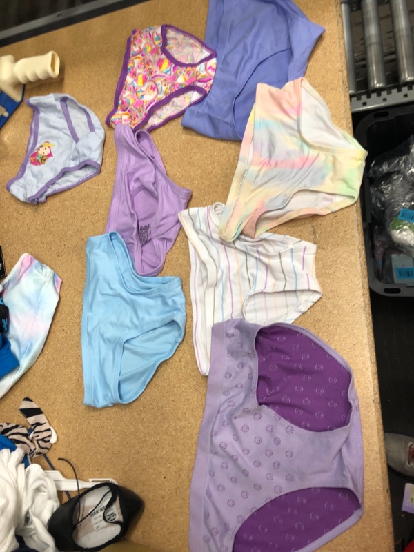 Photo 2 of 8 ITEMS)) Girls' 5pk Microfiber Tie-Dye Underwear - art class™ (4 PAIRS MEDIUM AND ONE PAIR XL) + 2 PAIR JOJO SIWA UNDERWEAR SIZE 4 + CAT AND JACK SMILEY UNDERWEAR SIZE XL