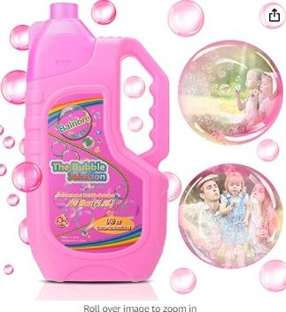 Photo 1 of Balnore Bubble Solution Refill (up to 3 Gallon) 40 oz Big Bubbles Concentrated with Pour Funnel, Bubble Liquid for Bubble Machine, Bubble Wand, Bubble Gun, Bubble Mower, Bubble Toys
