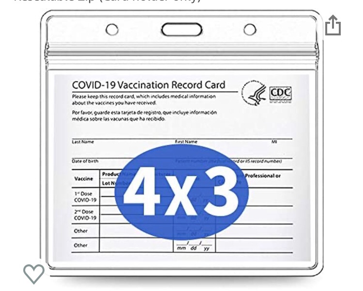 Photo 1 of 3 Packs of 5 Pack-Vaccine Card Holder,CDC Vaccination Card Protector 4 X 3 Inches Immunization Record Vaccine Cards 