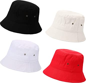 Photo 1 of 4 Pieces Bucket Hat Sun Hat Beach Fishing Hat Travel Hat for Men Women Kids
