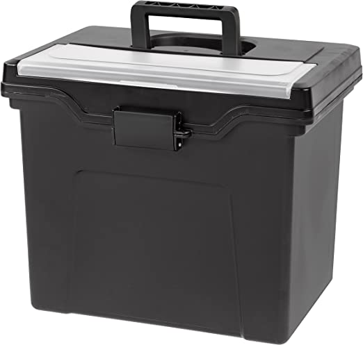 Photo 1 of IRIS USA Plastic Office Storage File Box, Black
