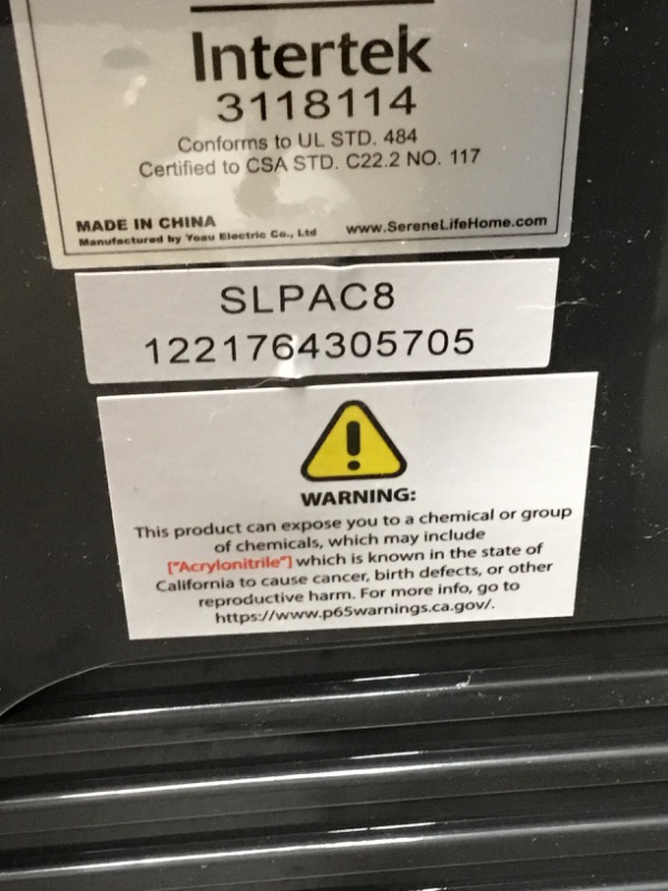 Photo 4 of **A/C ONLY/READ BELOW** SereneLife SLPAC8 Portable Air Conditioner Compact Home AC Cooling Unit with Built-in Dehumidifier & Fan Modes, Quiet Operation, Includes Window Mount Kit, 8,000 BTU, White