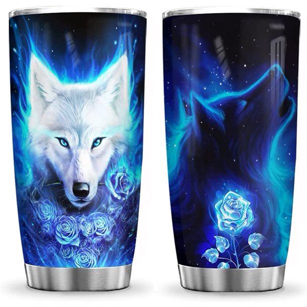 Photo 1 of *Stock Photo for Reference* 64HYDRO 20oz Purple Wolf Gifts for Girls, Women, Men, Best Gifts for Horse Lovers Love You to The Barn Horse Coffee Tumbler Cup with Lid, Double Wall Vacuum Insulated Travel Coffee Mug ABD3003005Z