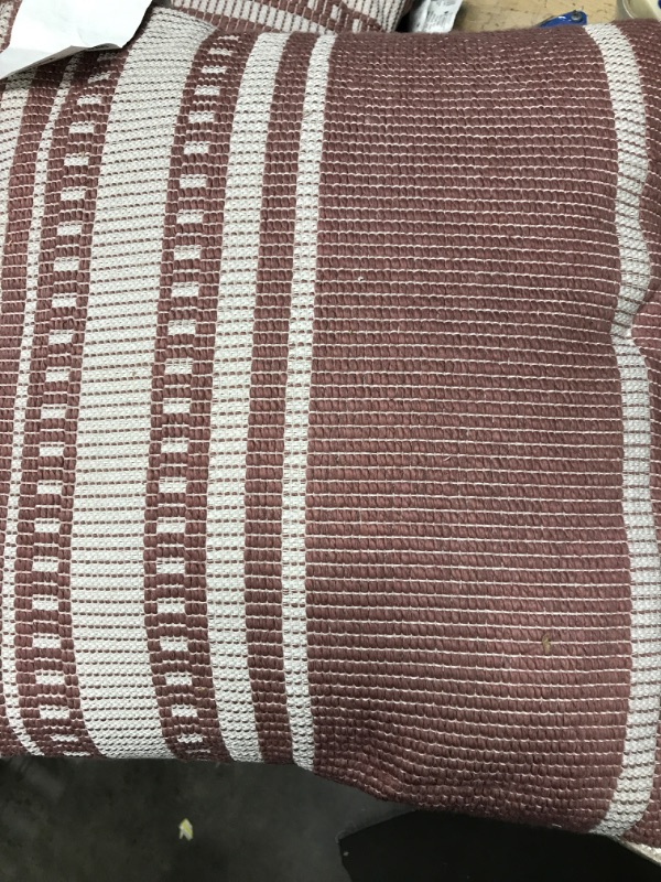 Photo 1 of 2 Woven Asymmetrical Striped Square Throw Pillow Mauve/Cream - Threshold™ Designed with Studio McGee