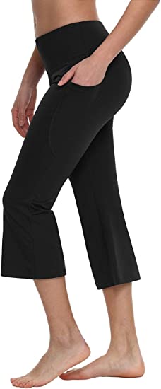 Photo 1 of BALEAF Yoga Workout Capris for Women Lounge Flare Pants Casual Work Bootcut with Side Pockets - 21" X-Large 