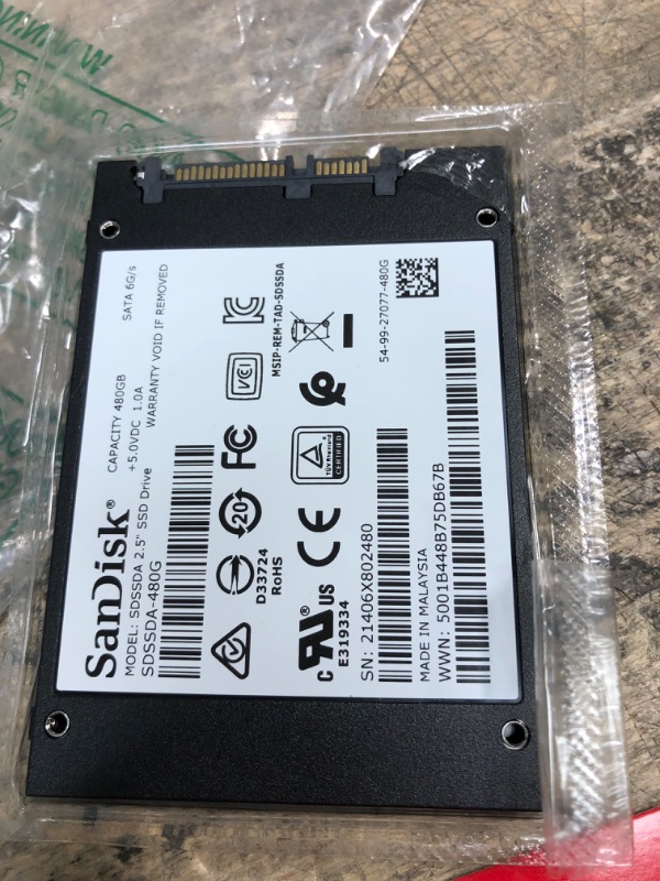 Photo 2 of SanDisk SSD PLUS 480GB Internal SSD - SATA III 6 Gb/s, 2.5"/7mm, Up to 535 MB/s - SDSSDA-480G-G26