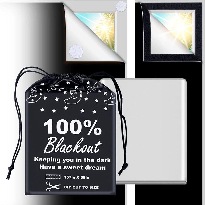 Photo 1 of 100% Blackout Blind Curtains Window Cover [???"? ??" XXL ] [DIY Cut to Any Size or Shape] [Hook & Loop Tabs][ Portable Bags for Travel] [Light & UV Blocking ]for House,Baby Nursery,Apartment