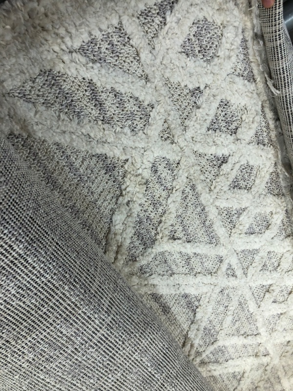 Photo 3 of **used - needs cleaning** 
Ansley Textured Lattice Tassel Beige 7 ft. 10 in. x 10 ft. 10 in. Area Rug
