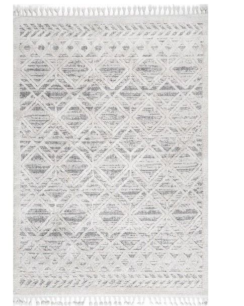 Photo 1 of **used - needs cleaning** 
Ansley Textured Lattice Tassel Beige 7 ft. 10 in. x 10 ft. 10 in. Area Rug
