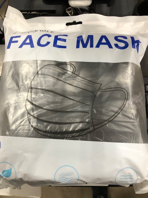 Photo 2 of 10-PACK
100Pcs Disposable Face Masks, Black Face Mask, 3 Ply Disposable Mask