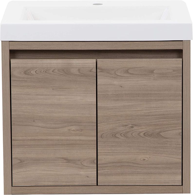 Photo 1 of **MISSING HARDWARE/*
Woodcrafters Home Products Kelby Bathroom Vanity with Sink, 24.5" W x 18.75" D x 22.25" H, Forest Elm
