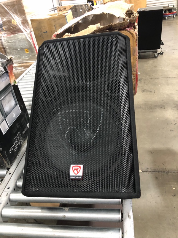 Photo 7 of **NOT FUNCTIONAL** AND DAMAGED**
Rockville RSM15A 15" 1400 Watt 2-Way Powered Active Stage Floor Monitor Speaker
