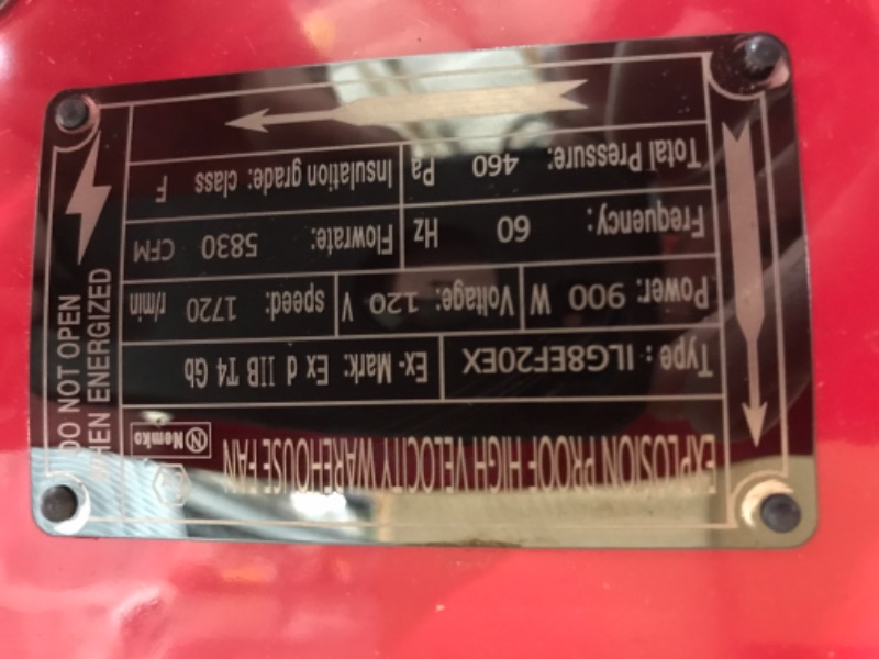 Photo 5 of 
iLIVING
(Brand Rating: 4.2/5)
Explosion Proof 12 in. Ventilation Floor Fan, With 550-Watt, 2720 CFM, Red