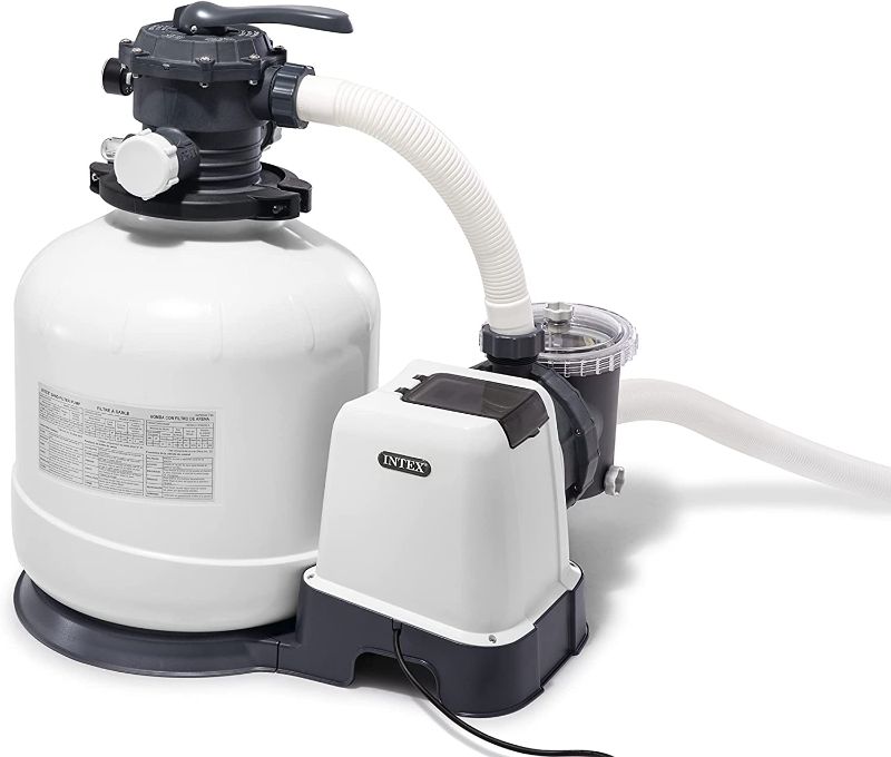 Photo 1 of **USED-NEEDS CLEANING**
INTEX 26651EG SX3000 Krystal Clear Sand Filter Pump for Above Ground Pools, 16in, Light gray
