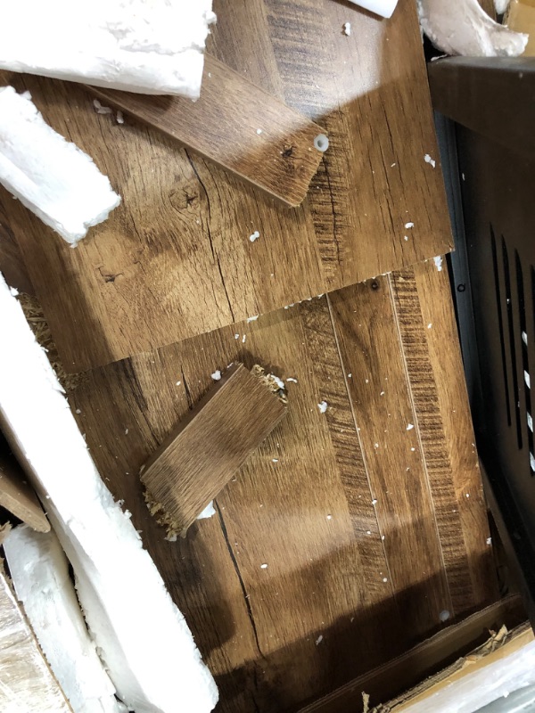Photo 6 of **used-damaged wood**
Flash Furniture NAN-JN-21736BF-GG New Lancaster 6 Shelf Crosscut Oak Wood Shelving Unit - 29 1/2" x 12" x 59 1/2"

