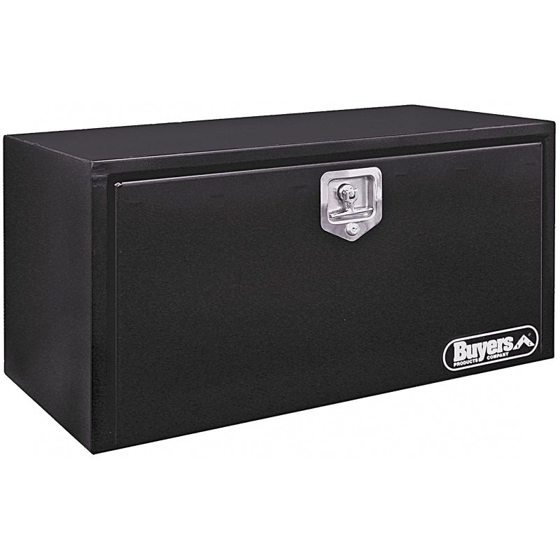 Photo 1 of **DENTED-MINOR SCRATCHES**
Buyers Steel Underbody Truck Box W/ Stainless Steel T-Handle - Black 18x18x48 - 1702310
