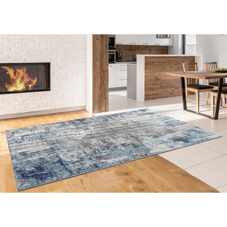 Photo 1 of **USED-NEEDS CLEANING**
Luxe Weavers Euston Collection Blue 5x7 Abstract Area Rug - 7680 D.Blue-L.Blue 5x7
