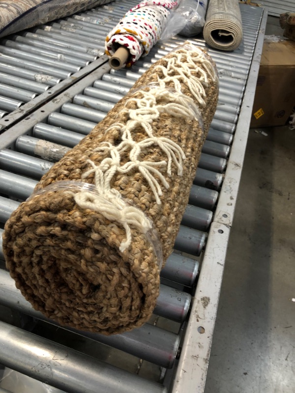 Photo 5 of **USED-NEEDS CLEANING**
 Raleigh Hand Woven Wool Runner Rug, 2 ft 6 in x 10 ft, Natural
