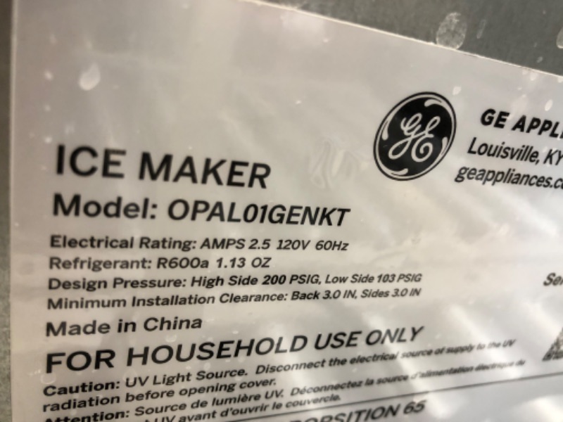 Photo 6 of **USED-DAMAGED-LOOSE PARTS**
GE Profile Opal | Countertop Nugget Ice Maker with Side Tank | Portable Ice Machine Makes up to 24 lbs. of Ice Per Day | Stainless Steel Finish
