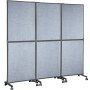 Photo 1 of **MISSING WHEELS**
VEVOR Acoustic Room Divider 72" x 66" Office Partition Panel 3 Pack Office Divider Wall Light Gray Office Dividers Partition Wall Polyester & 45 Steel Cubicle Wall Reduce Noise and Visual Distractions
