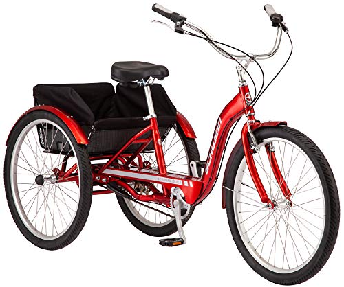 Photo 1 of **USED-LOOSE HARDWARE**
Schwinn Meridian Deluxe Adult Trike, Three Wheel Cruiser Bike, 3-Speed, 26-Inch Wheels, Cargo Basket, Red
