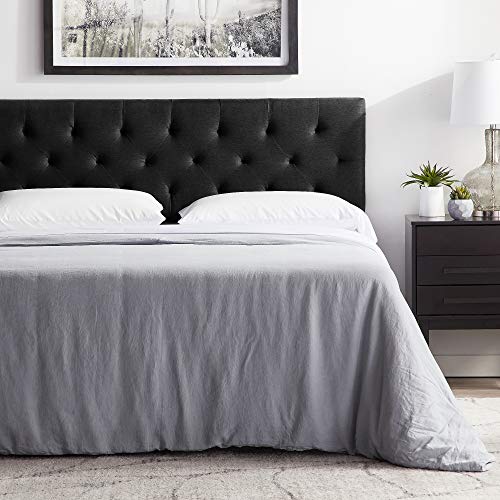 Photo 1 of *CAREFUL WHEN OPENING**
LUCID Mid-Rise Upholstered Headboard-Adjustable Height from 34” to 46” Platform, King/Cal King, Black-78"W x 0.01"H
