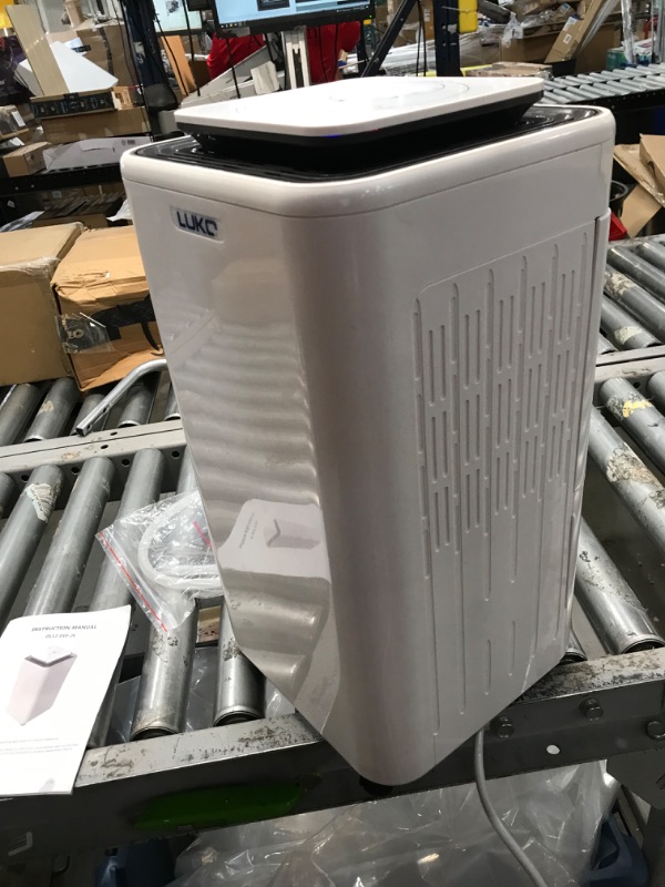 Photo 8 of **MISSING 1 WHEEL- USED-**
LUKO 2000 Sq. Ft Dehumidifiers for Large Room and Basements, 30 Pints Dehumidifier with Drain Hose, Auto or Manual Drainage, 0.528 Gallon Water Tank, Auto Defrost, Dry Clothes Function, 24H Timer (white)
