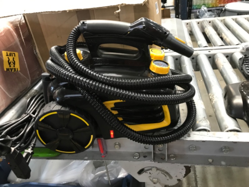 Photo 3 of **USED**
McCulloch MC1375 Canister Steam Cleaner with 20 Accessories, Extra-Long Power Cord, Chemical-Free Cleaning for Most Floors, Counters, Appliances, Windows, Autos, and More, 1-(Pack), Black
