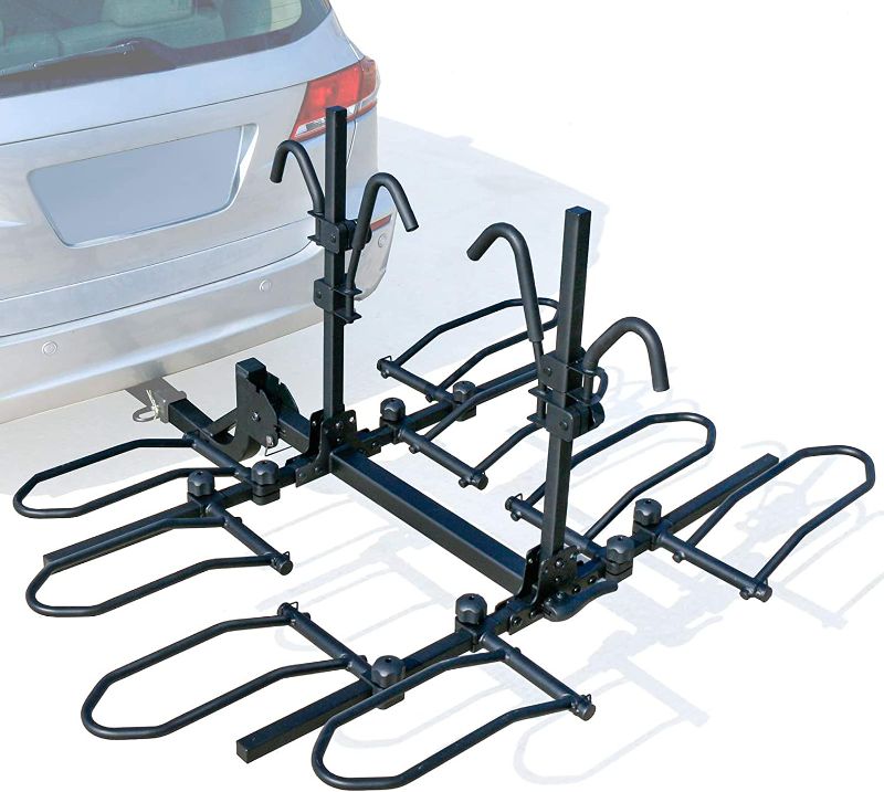 Photo 1 of **USED**
Leader Accessories 4-Bike Platform Style Hitch Mount Bike Rack, Tray Style Bicycle Carrier Racks Foldable Rack for Cars, Trucks, SUV and Minivans with 2" Hitch Receiver
