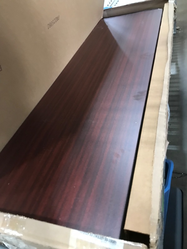 Photo 3 of **MINOR WOOD DAMAGE**
Premium Wood Laminate Folding Table, Rectangular, 60w X 18d X 29h, Mahogany
