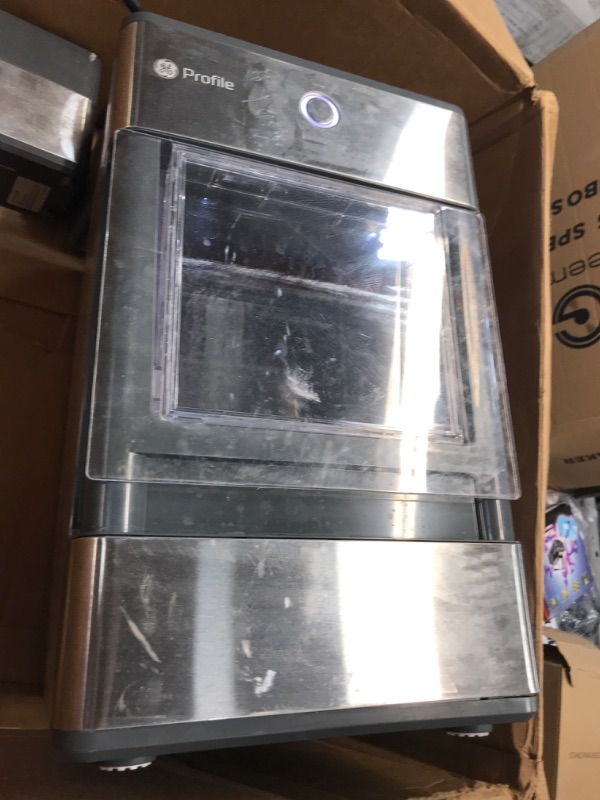 Photo 2 of GE Profile Opal | Countertop Nugget Ice Maker with Side Tank | Portable Ice Machine Makes up to 24 lbs. of Ice Per Day | Stainless Steel Finish
