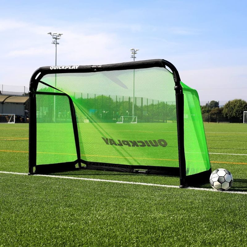 Photo 1 of **USED- NEEDS ASSEMBLY**
QUICKPLAY PRO ALU Training Soccer Goal | Fold-Away Design, Free Standing Aluminum Soccer Goal
