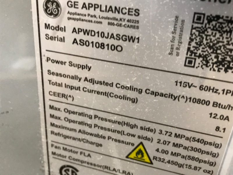 Photo 6 of **MINOR DAMAGE** 
GE Appliances 10,000 BTU 115-Volt 3-in-1 Portable Air Conditioner with Wi-Fi for Medium Rooms, Gray, APWD10JAWG
