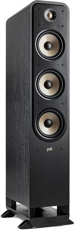 Photo 1 of Polk Signature Elite ES60 Tower Speaker - Hi-Res Audio Certified and Dolby Atmos & DTS:X Compatible, 1" Tweeter & Three 6.5" Woofers, Power Port Technology for Effortless Bass, Stunning Black
