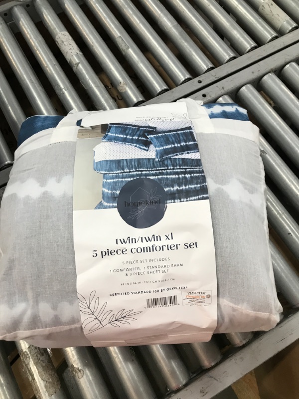 Photo 2 of 7pc Suma Tie Dye Comforter & Sheets Set Navy - Homekind
