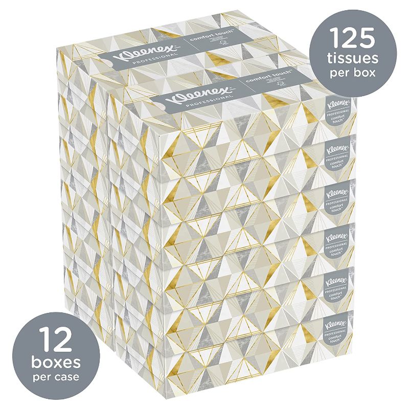 Photo 1 of 
Kleenex Professional Facial Tissue for Business (03076), Flat Tissue Boxes, 12 Boxes / Convenience Case, 125 Tissues / Box, 1,500 Tissues / Case
