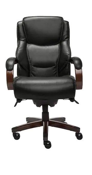 Photo 1 of La-Z-Boy Delano Big & Tall Bonded Leather Executive Chair - Jet Black/Mahogany
