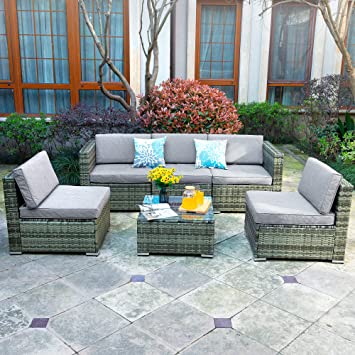 Photo 1 of *Incomplete set*
YITAHOME 6 Pieces Patio Furniture Set, Outdoor Conversation Set, Outside Sectional Sofa PE Rattan Wicker Set with Table and Cushion for Porch Lawn Garden and Poolside, Gray Gradient
Box 1 of 3
