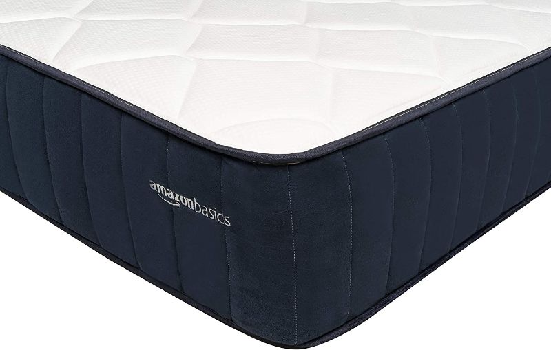 Photo 1 of Amazon Basics Signature Hybrid Mattress - Cushion Firm Feel - Gel Infused Memory Foam for Deeper Support - Cool to Touch top Fabric - CertiPUR-US Certified - 12-inch, Full.
