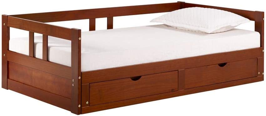 Photo 1 of *INCOMPLETE BOX 2 OF 2* Alaterre Furniture Melody Extendable Bed Daybed, Chestnut
